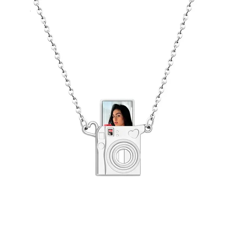 Personalized Camera Photo Locket Necklace Custom Envelope Picture Necklace for Women Mother Pet Birthday Memorial Jewelry Gift