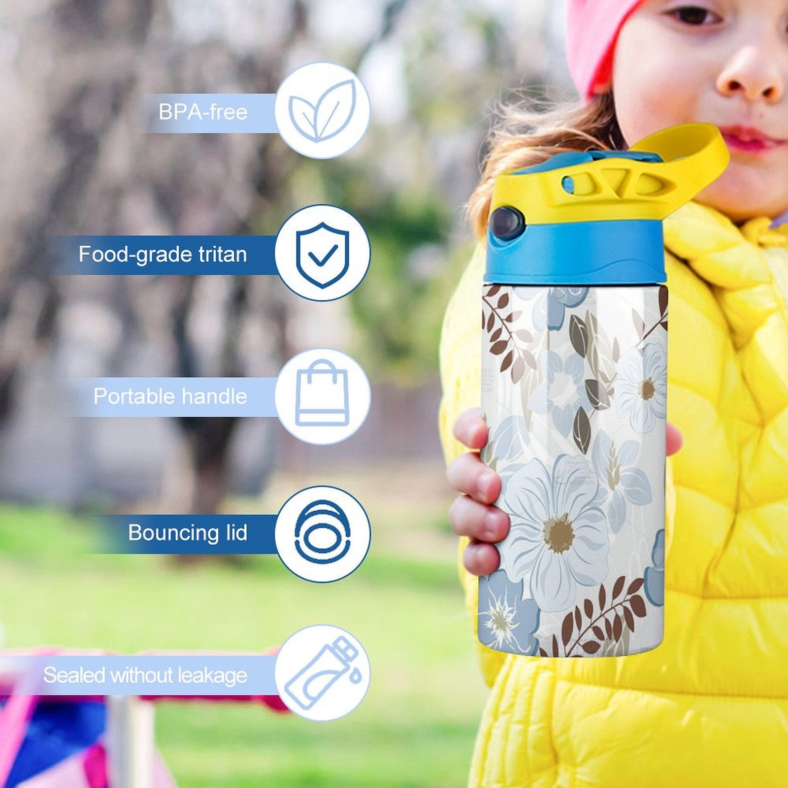 3D Display Custom Portable Flip Top Water Bottle Personalized Gifts For Kids