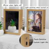 Custom Photo Frame  Personalized Picture Decor with Night Light & Mirror