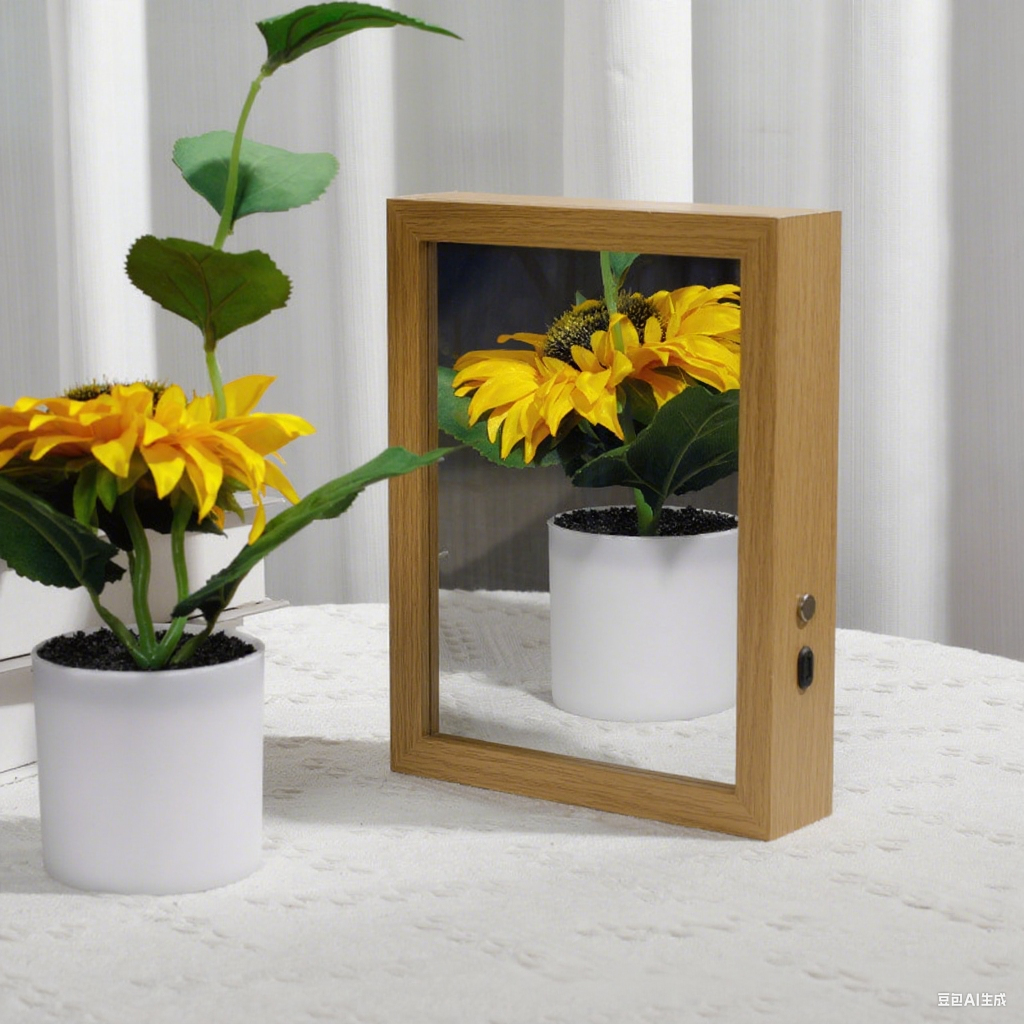 Custom Photo Frame  Personalized Picture Decor with Night Light & Mirror
