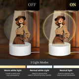 Personalized Picture Round Acrylic Night Light 3 Light Modes Custom Decor Touch Control Soft Glow